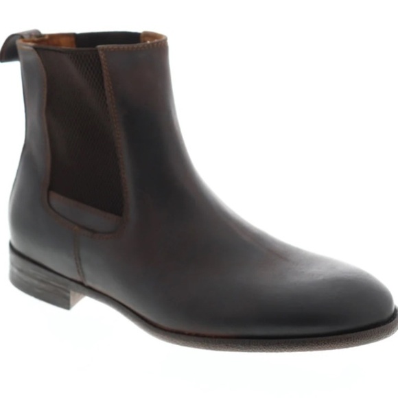 Robert Wayne Men’s Oregon Brown Leather Slip on Chelsea Boot Size 10 - Picture 12 of 16